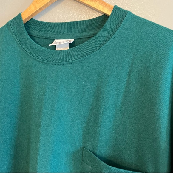 Bugle Boy Men’s Vintage Short Sleeve Green Crewneck Pocket Tee T-shirt L - Picture 3 of 12